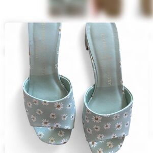Chinese Laundry x ModCloth  Light Blue Daisy Slide Mules